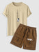 Astronaut Graphic Print T Shirt With Cargo Shorts Set - Grafton Collection