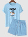 Bear Graphic Pattern T Shirt And Shorts - Grafton Collection