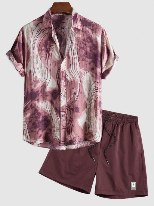 Ink Printed Shirt And Casual Shorts - Grafton Collection