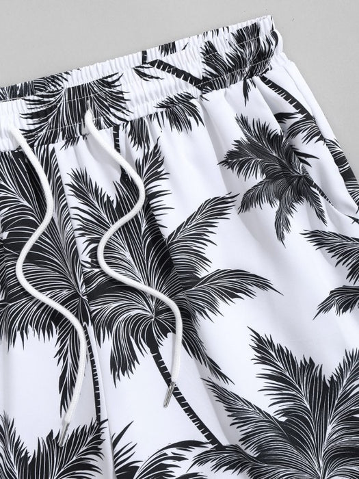 Coconut Tree Printed Shirt And Shorts - Grafton Collection