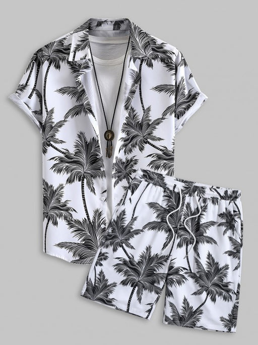 Coconut Tree Printed Shirt And Shorts - Grafton Collection