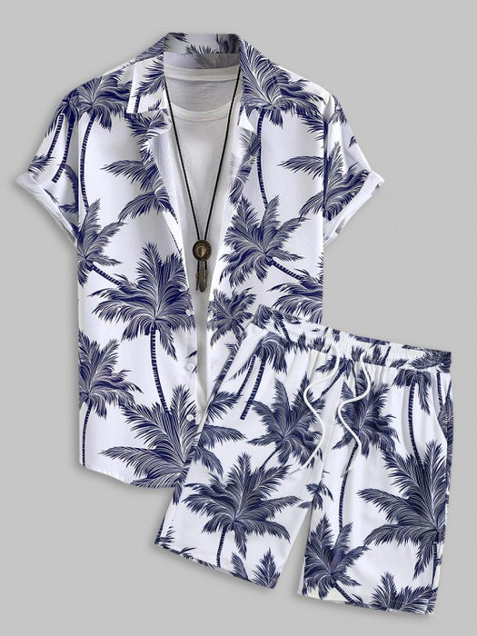 Coconut Tree Printed Shirt And Shorts - Grafton Collection