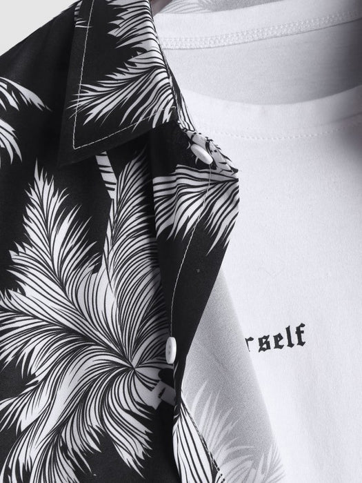 Coconut Tree Printed Shirt And Shorts - Grafton Collection