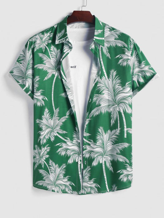 Coconut Tree Printed Shirt And Shorts - Grafton Collection