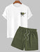 Printed Graphic T-Shirt And Casual Shorts - Grafton Collection