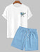 Printed Graphic T-Shirt And Casual Shorts - Grafton Collection