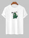 Dinosaur Cat Printed T-Shirt And Casual Shorts - Grafton Collection