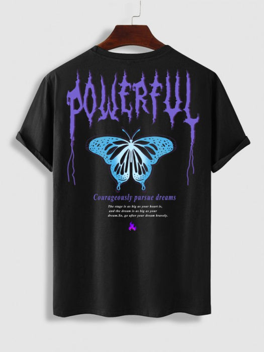 Butterfly Graphic T Shirt And Drawstring Shorts Set - Grafton Collection