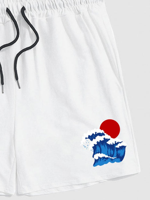 Sea Wave T Shirt And Shorts