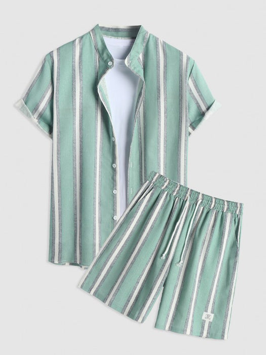 Striped Pattern Shirt And Shorts - Grafton Collection
