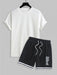 Short Sleeves T Shirt And Printed Shorts - Grafton Collection