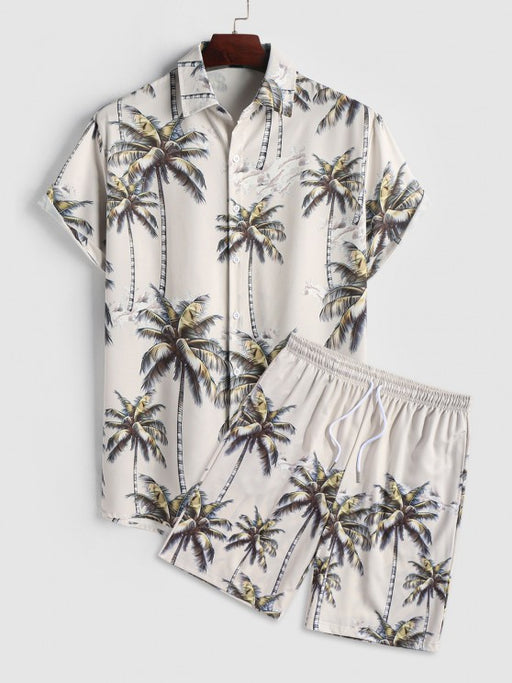Coconut Tree Short Sleeves Shirt And Shorts - Grafton Collection