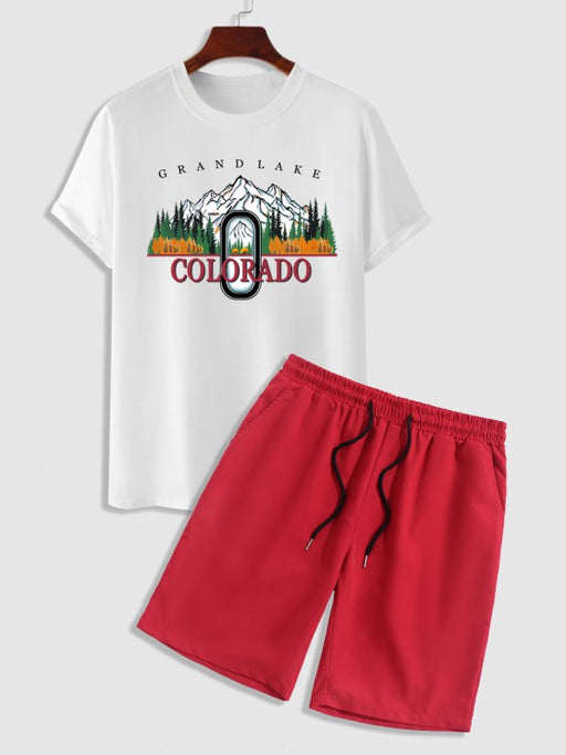 Landscape Graphic T-Shirt And Shorts Set - Grafton Collection