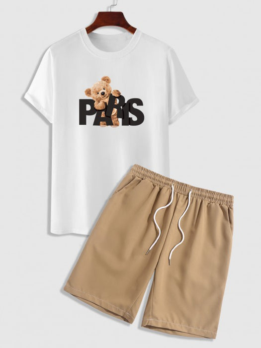 Crew Neck T-Shirt And Basic Shorts