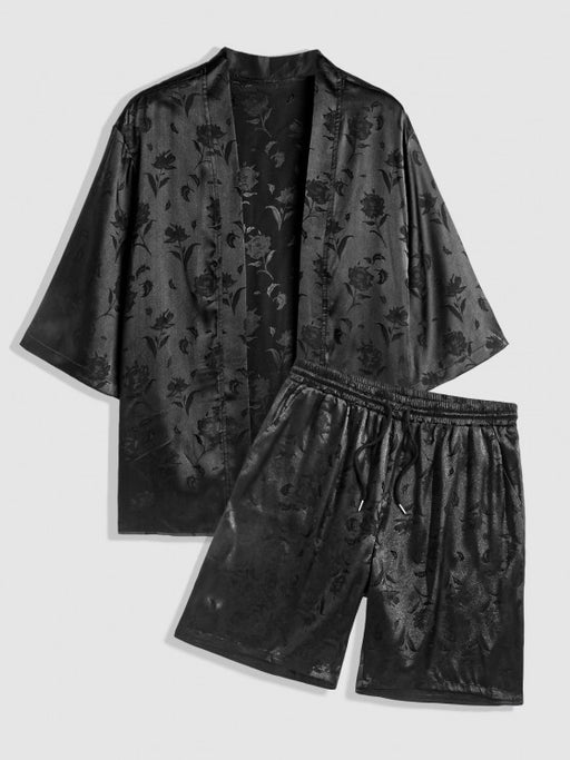 Front Kimono Shirt And Casual Shorts - Grafton Collection