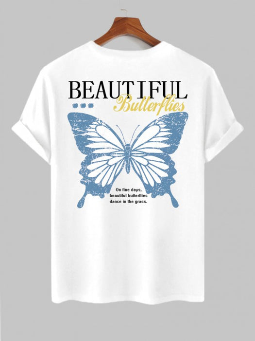 Butterfly Printed T Shirt And Shorts
