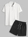 Casual Half Zip T-Shirt And Shorts - Grafton Collection