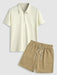 Casual Half Zip T-Shirt And Shorts - Grafton Collection