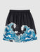 Sea Wave Printed T-Shirt And Shorts - Grafton Collection