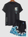 Sea Wave Printed T-Shirt And Shorts - Grafton Collection