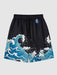 Sea Wave Printed T-Shirt And Shorts - Grafton Collection