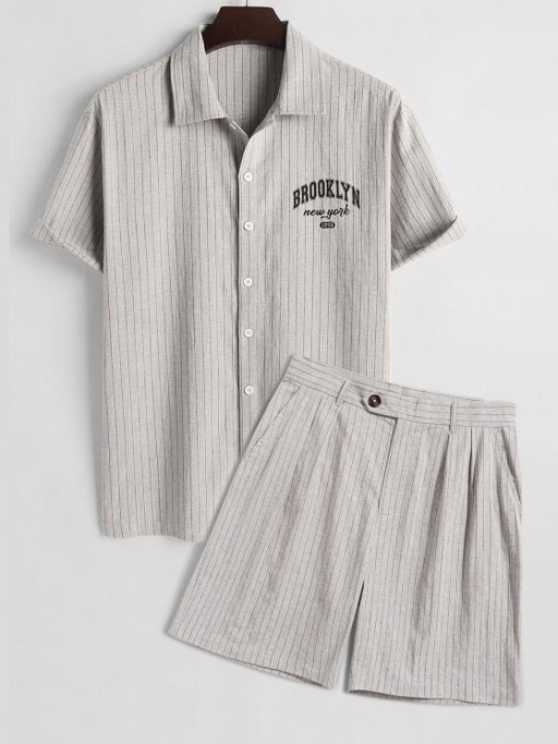 Cotton Letter Shirt And Shorts Set - Grafton Collection