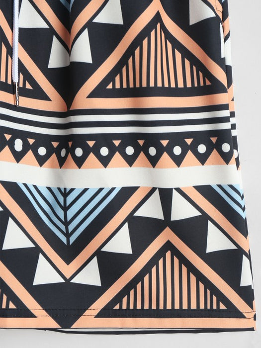 Geometric Pattern T Shirt And Shorts - Grafton Collection