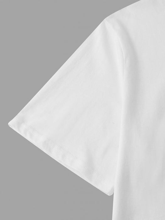 Graphic Printed T Shirt With Basic Shorts Set