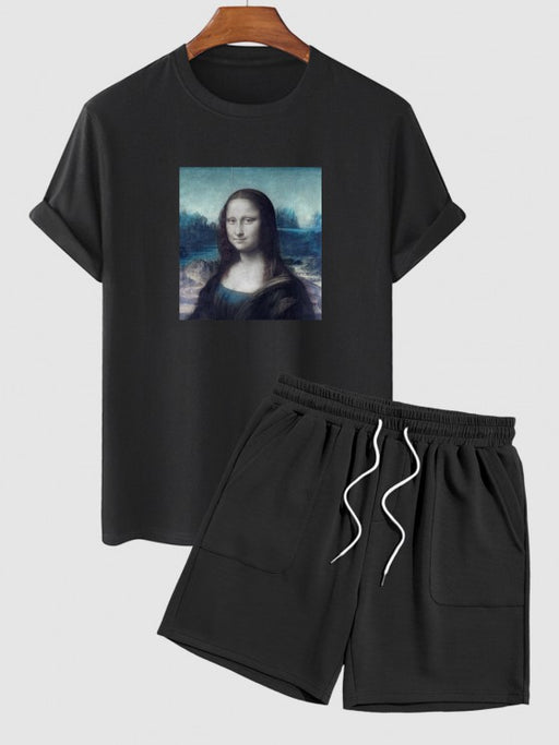 Mona Lisa Printed T Shirt And Shorts - Grafton Collection