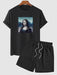 Mona Lisa Printed T Shirt And Shorts - Grafton Collection