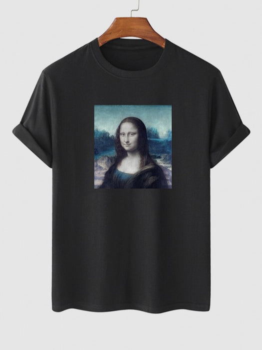 Mona Lisa Printed T Shirt And Shorts