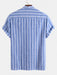 Vertical Striped Pullover Shirt And Shorts Set - Grafton Collection