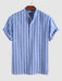 Vertical Striped Pullover Shirt And Shorts Set - Grafton Collection