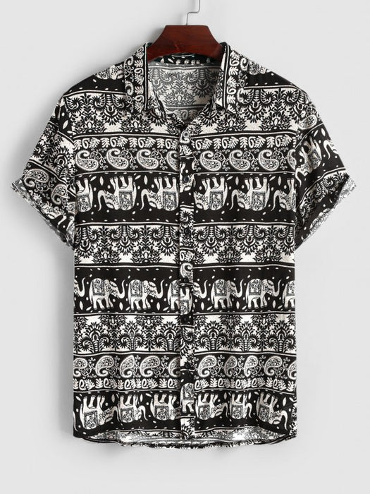 Elephant Paisley Pattern Shirt And Casual Short - Grafton Collection