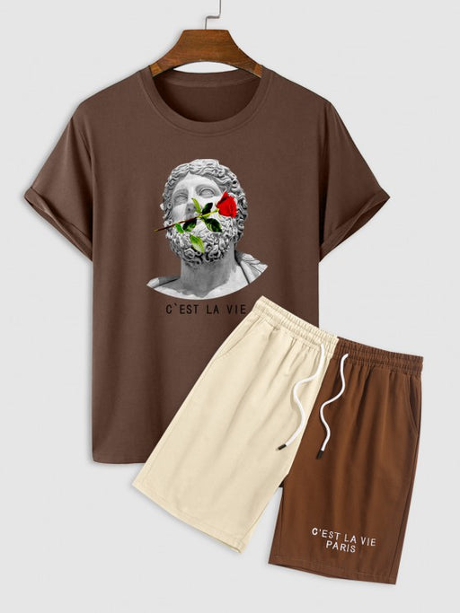 Casual Graphic Printed T Shirt And Shorts - Grafton Collection