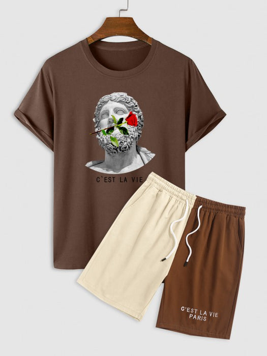 Casual Graphic Printed T Shirt And Shorts
