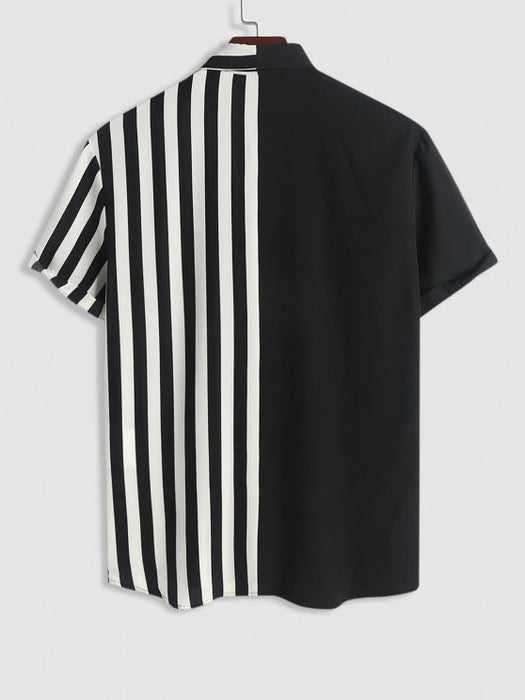 Striped Pattern Shirt And Shorts Set