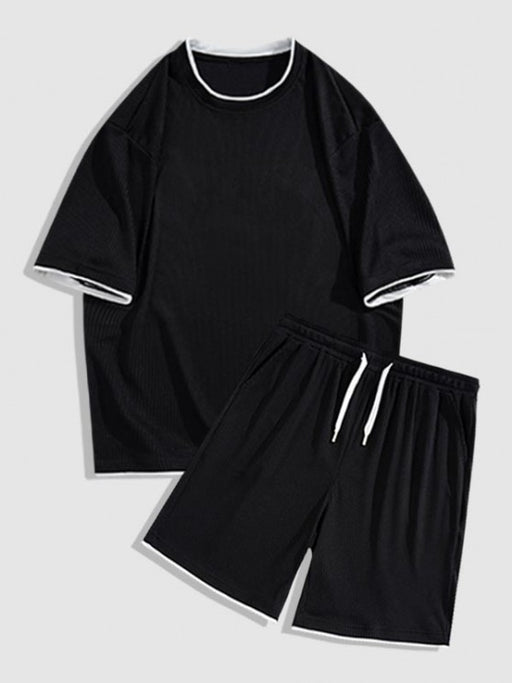 Silk Textured T Shirt And Shorts - Grafton Collection