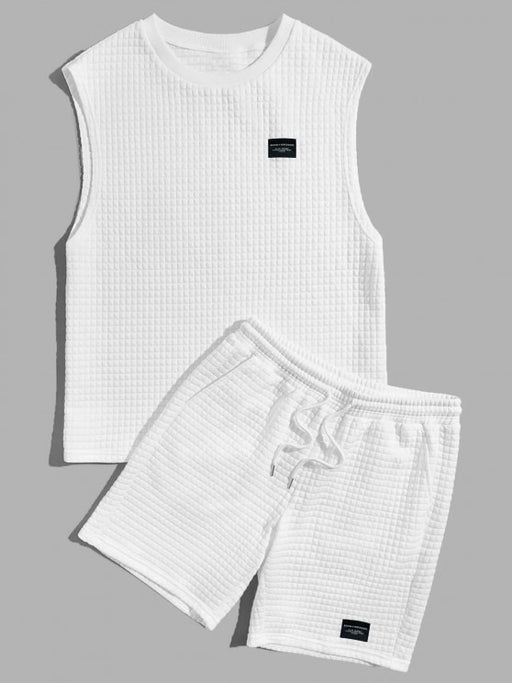 Textured Tank Top And Shorts Sports Set - Grafton Collection