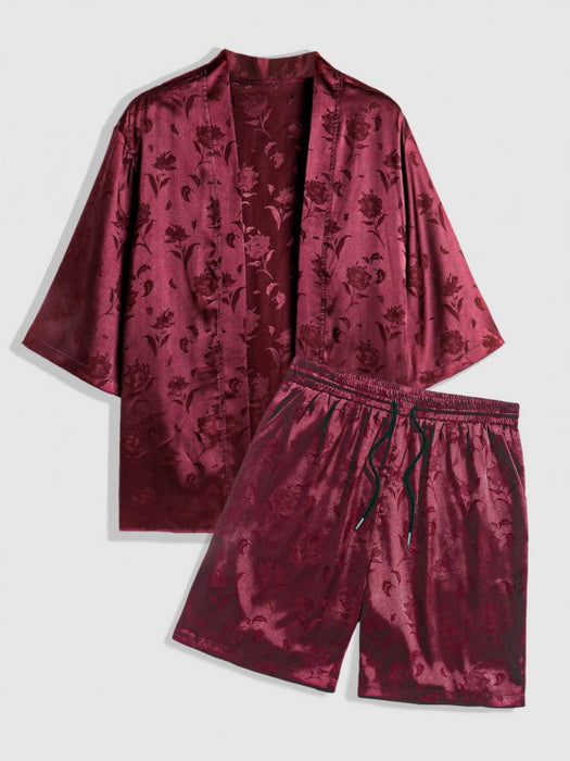 Front Kimono Shirt And Casual Shorts