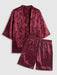 Front Kimono Shirt And Casual Shorts - Grafton Collection