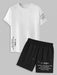 Japanese Printed Crew Neck T Shirt And Shorts - Grafton Collection