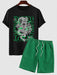 Dragon Graphic T Shirt And Bermuda Shorts Set - Grafton Collection