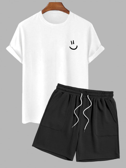 Smile Printed T-Shirt And Shorts - Grafton Collection
