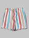 Funny Smile Print And Striped Shorts Set - Grafton Collection