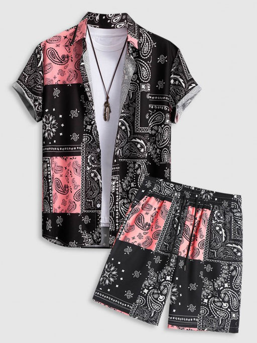 Floral Print Pattern Shirt And Shorts Set - Grafton Collection