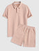 Retro Collared T Shirt And Short Set - Grafton Collection
