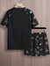 Flower Printed T Shirt And Shorts - Grafton Collection