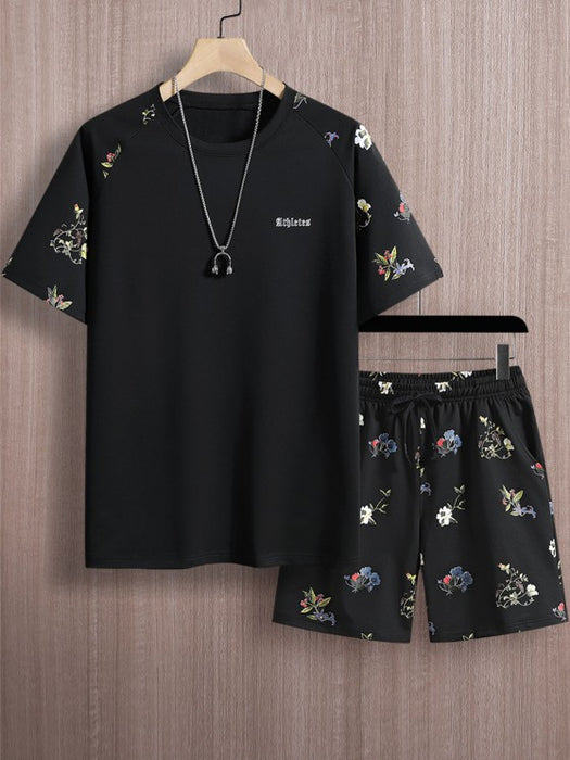 Flower Printed T Shirt And Shorts