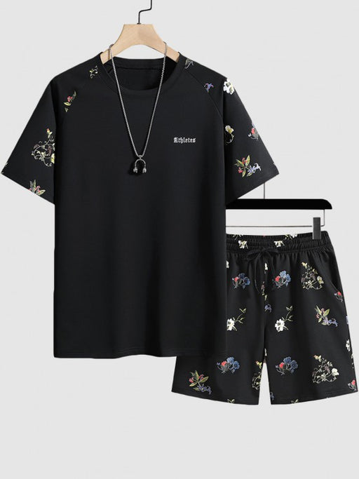 Flower Printed T Shirt And Shorts - Grafton Collection